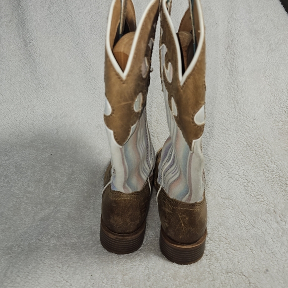 Justin LATTIE WHEAT Womens 6.5B Western Cowboy Boots L2967 Leather Square Toe - Picture 10 of 16